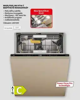 MediaMarkt WHIRLPOOL W81 HT40 T BEÉPÍTHETŐ MOSOGATÓGÉP ajánlat