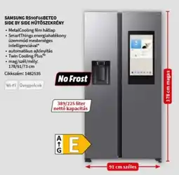 MediaMarkt SAMSUNG RS90F66BETEO SIDE BY SIDE HŰTŐSZEKRÉNY ajánlat