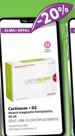 Alma Gyógyszertárak Cartinorm + D3 filmtabletta ajánlat