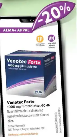 Alma Gyógyszertárak Venotec Forte filmtabletta ajánlat