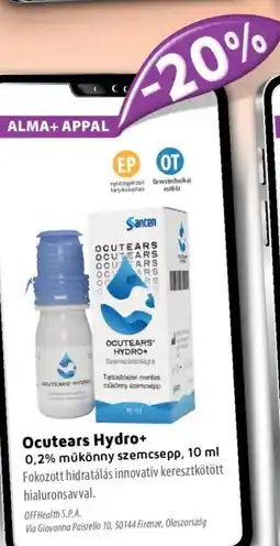 Alma Gyógyszertárak Ocutears Hydro+ szemcsepp ajánlat