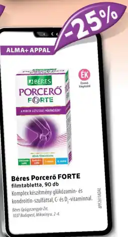 Alma Gyógyszertárak Béres Porcerő filmtabletta ajánlat