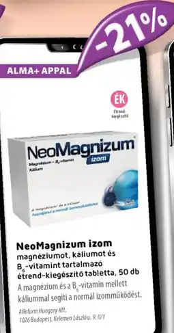 Alma Gyógyszertárak NeoMagnizum izom tabletta ajánlat
