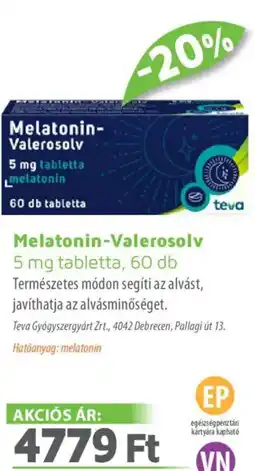 Alma Gyógyszertárak Melatonin-Valerosolv tabletta ajánlat