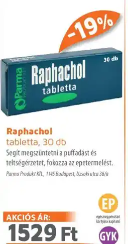 Alma Gyógyszertárak Raphachol tabletta ajánlat