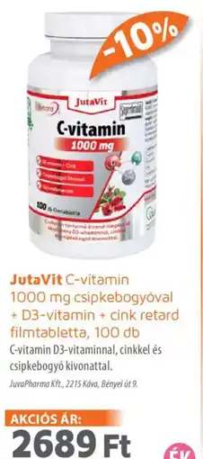 Alma Gyógyszertárak JutaVit C-vitamin filmtabletta ajánlat