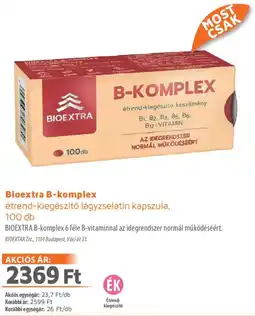 Alma Gyógyszertárak Bioextra B-komplex kapszula ajánlat