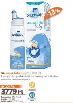 Alma Gyógyszertárak Sterimar Baby orrspray ajánlat