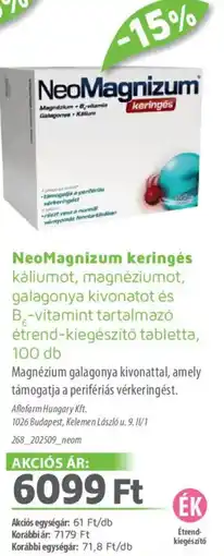 Alma Gyógyszertárak NeoMagnizum keringés tabletta ajánlat
