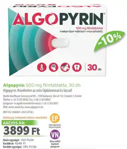 Alma Gyógyszertárak Algopyrin filmtabletta ajánlat
