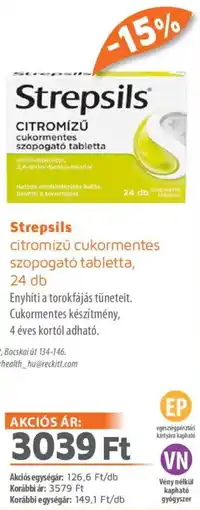 Alma Gyógyszertárak Strepsils tabletta ajánlat