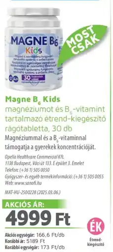 Alma Gyógyszertárak Magne B6 Kids rágótabletta ajánlat