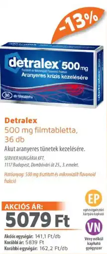 Alma Gyógyszertárak Detralex filmtabletta ajánlat