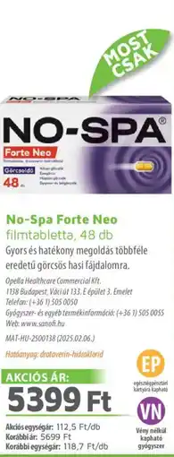 Alma Gyógyszertárak No-Spa Forte Neo filmtabletta ajánlat
