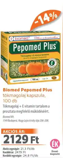 Alma Gyógyszertárak Biomed Pepomed Plus kapszula ajánlat