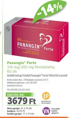 Alma Gyógyszertárak PananginⓇ Forte ajánlat