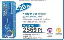 Alma Gyógyszertárak Nasopax Duo orrspray gyerekeknek ajánlat
