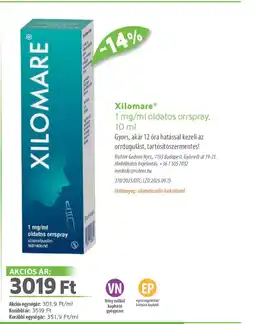 Alma Gyógyszertárak XilomareⓇ oldatos orrspray ajánlat