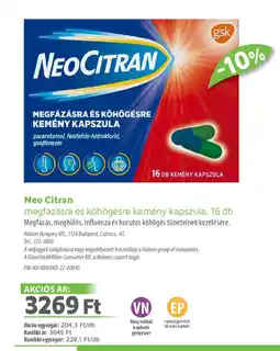 Alma Gyógyszertárak Neo Citran megfázásra és köhögésre kemény ajánlat