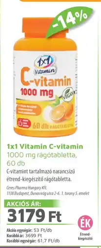 Alma Gyógyszertárak 1x1 Vitamin C-vitamin ajánlat