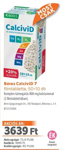 Alma Gyógyszertárak Béres Gyógyszergyár ajánlat