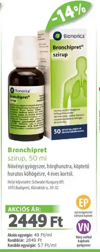 Alma Gyógyszertárak BronchipretⓇ szirup ajánlat