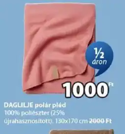JYSK Daglilje polár pléd ajánlat