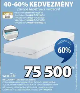 JYSK Wellpur kvita habszivacs matrac ajánlat