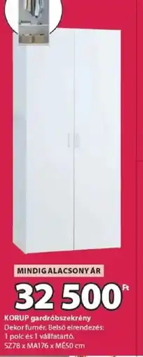 JYSK KORUP gardróbszekrény ajánlat
