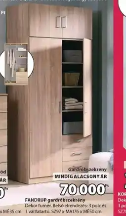 JYSK FANDRUP gardróbszekrény ajánlat