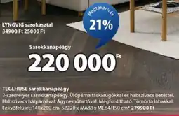 JYSK TEGLHUSE sarokkanapéágy ajánlat