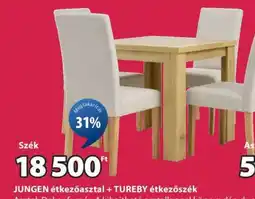 JYSK JUNGEN étkezőasztal + TUREBY étkezőszék ajánlat