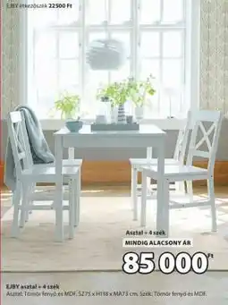 JYSK EJBY asztal + 4 szék ajánlat