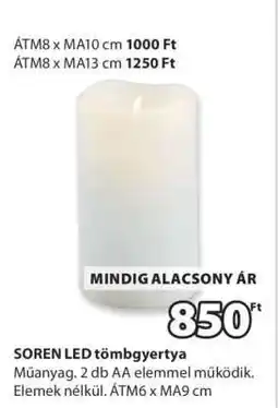 JYSK SOREN LED tömbgyertya ajánlat