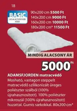 JYSK ADAMSFJORDEN matracvédő ajánlat