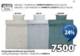 JYSK KREPP ÁGYNEMŰHUZAT-GARNITÚRÁK ajánlat