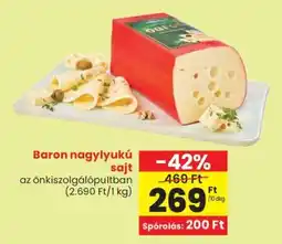 Spar Baron nagylyukú sajt ajánlat
