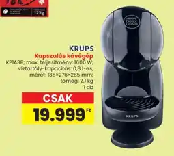 Spar KRUPS Kapszulás kávégép ajánlat