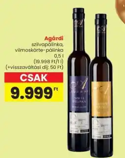 Spar Agárdi szilvapálinka, vilmoskörte-pálinka ajánlat