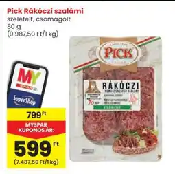 Spar PICK Rákóczi szalámi ajánlat
