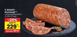 Spar S-BUDGET disznósajt ajánlat