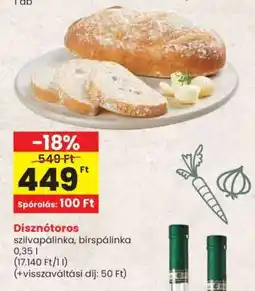 Spar Disznótoros szilvapálinka, birspálinka ajánlat