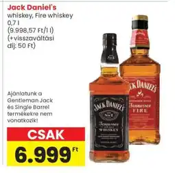 Spar Jack Daniel's whiskey, Fire whiskey ajánlat