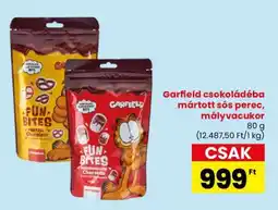Spar Garfield csokoládéba mártott sós perec, mályvacukor ajánlat