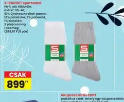 Interspar S-BUDGET sportzokni ajánlat