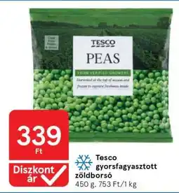 Tesco Tesco gyorsfagyasztott zöldborsó ajánlat