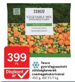 Tesco Tesco gyorsfagyasztott zöldségkeverék csemegekukoricával ajánlat