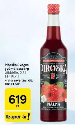 Tesco Piroska üveges gyümölcsszörp ajánlat