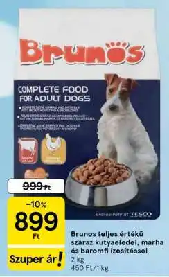 Tesco Brunos teljes értékű száraz kutyaeledel ajánlat