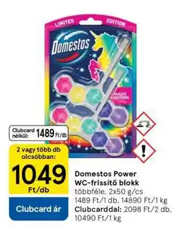 Tesco Domestos Power WC-frissítő blokk ajánlat